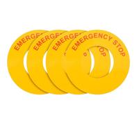 CRAFTHROU de Señal de Parada de Emergencia Adhesivas Fuerte Adherencia Material Pp y Papel 4 Pegatinas Amarillas para Maquinaria Ideales para Uso Doméstico y Industrial