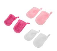 CRAFTHROU Guantes Desmaquillantes para Uso Reutilizable Diario de Microfibra Diseño Simple 6 Piezas y Material de Fibra para Limpieza Facial