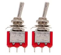 CRAFTHROU Interruptor de Palanca Pequeño de 3 Pines y 3 Posiciones, Momentáneo, Rosca M6 y Cuerpo de Cobre para Tablero de Instrumentos