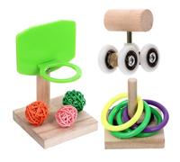 CRAFTHROU Juego de 3 Juguetes de Madera para Loros y Pájaros, Entrenamiento Físico y Masticación, Coloridos y Resistentes para Actividad Didáctica Color Aleatorio