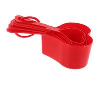 CRAFTHROU Juego de Medidoras para Medir Líquidos y Sólidos de Rojo Forma de Corazón, Set de 4 Piezas Fácil de Limpiar Color Aleatorio Adecuado para Uso Diario y Bodas
