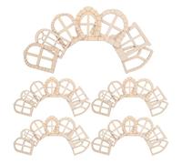 CRAFTHROU Juego de Puertas y Ventanas de Hadas de Madera sin Pintar, 50 Piezas para Manualidades y Decoración de Jardín, Accesorios para Casas de Muñecas y Bricolaje Creativo