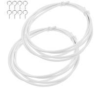 CRAFTHROU Kit de Accesorios para Colgar Cortinas Gancho en Forma de Signo de Interrogación Cable de Alambre Blanco de 2 Metros y Ojales de Metal y PVC para Cortinas y Cuadros