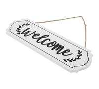 CRAFTHROU Letrero de Puerta Rústico de Madera Blanco Redondo, Placa Colgante de Bienvenida para Restaurante, Fácil de Limpiar y Resistente a Deformaciones