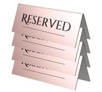 CRAFTHROU Letreros de Reserva para Sillas de Acrílico Reutilizables Marcas Claras, 4 Piezas, Elegantes y Sofisticados para Reservas en Mesas de Restaurante y Bodas