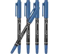 CRAFTHROU Marcadores de Tatuaje 5piezas Azul de Plástico Punta Fina 0.6mm y Gruesa 1.2mm, Línea Lisa y Fácil de Dibujar para Maquillaje y Microblading