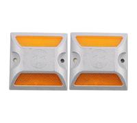 CRAFTHROU Marcadores Reflectantes para Pavimento, 2 Piezas de Aluminio Fundido, Balizas para Señalización Vial en Entradas de Vehículos y Condiciones Meteorológicas Varios Estilos