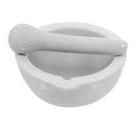 CRAFTHROU Mortero de Cerámica Beige Mano de Mortero, Tazón de Molienda Doméstico Fácil de Operar para Uso en Laboratorio y Cocina