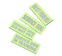 CRAFTHROU Parche Reflectante para Perro de Servicio Profesional Resistente al Desgaste Decoración para Ropa de Mascotas de Nylon, Paquete de 4 Unidades, Adecuado para Actividades al Aire