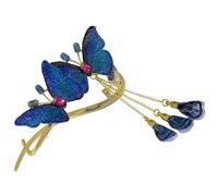CRAFTHROU Pinza Pelo de Aleación Tejido Azul, Estructura Resistente y Antideslizante, Accesorios para Peinar Cabello Rizado en Ocasiones Obsequios y Vida Diaria