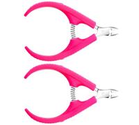 CRAFTHROU Pinzas para Cutículas Herramienta Profesional 2 Piezas de Acero Inoxidable Mango de Plástico para Manicura y Recorte de Uñas Precisa