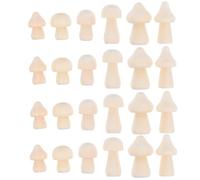 CRAFTHROU Setas de Madera sin Pintar Color Caqui Set de 32 Estilo Rústico para Manualidades y Decoraciones de Mesa Adecuado para Proyectos de Grafiti y Arte Infantil