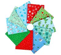 Craftido -24 Opciones- 100% Algodón Acolchado Tela Bundles 10pcs Fat Quarters 18”x21”(46x53cm) -Peso Medio 5.2oz- para Acolchar, Proyecto de Costura, Patchwork, DIY Manualidades - Christmas