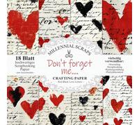 Crafting Paper - Red Black Love Letters -: Bastelpapier für Karten, zum Basteln, für Fotoalben, Einladungen und Tischdekoration I Scrapbooking I Junk Journals I Briefe