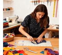 Crafting Ruler Handle - Grip Pads for Fabric Cutting | Rubber Wood with Suction Design, Quilting Holder Tool, Binding Clothing Adult Beginner DIY Project Sewing Accessory for Home Studio