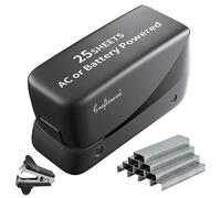 Craftinova Grapadora eléctrica, engrapadora automática de 25 hojas, incluye 2000 grapas y 1 removedor de grapas, grapadora sin atascos, engrapadora profesional y de oficina en casa, batería no