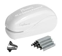 Craftinova Grapadora eléctrica, incluye 2000 grapas y 1 removedor de grapas, adecuada para el tamaño de la palma y alta comodidad, capacidad de 25 hojas, adaptador de CA o funciona con pilas, batería