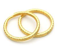 CRAFTMEMORE 20 llaveros de metal con patrón en espiral, anillos divididos para llaves de coche, bricolaje, artesanía en cuero, PTK2 (20 mm, dorado)