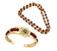 Craftopia - Combo indio de Kada de cobre Rudraksh Mala y Om para hombres y niños