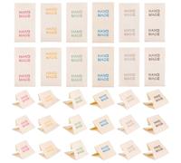 Craftora 120 piezas de etiquetas de algodón, hechas a mano, rectangulares, para coser, para ropa, cuellos, manualidades, etiquetas personalizadas con palabras para DIY, tejer, ropa, decoración