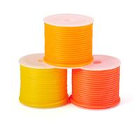 Craftora Cordón de goma hueco de 15 m, 2 mm, color naranja, para tejer barbería con agujero de 1 mm para manualidades, soporte de punto de ganchillo, manualidades, joyería