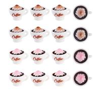 Craftora Dijes de Taza de Café de Resina Mini Colgantes de Bebida de Imitación Lindos Adornos Colgantes de Vajilla para Manualidades DIY Pulseras Collares Fabricación de Joyas, Resina