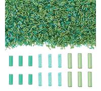 Craftora Kit de 2920 cuentas de tubo de cristal, cuentas de cristal de corneta, cuentas de semilla de vidrio, espaciadores de tubo trenzados largos para bordado, manualidades, collares, pulseras