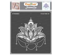 CrafTreat Plantilla reutilizable de flor de loto para pintar - Acento de loto - 6.0 x 6.0 in - Plantilla de loto sagrado para manualidades - Plantillas de loto para pintar - Plantilla de hoja de loto