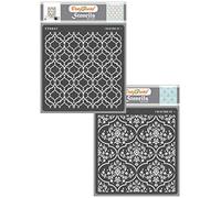 CrafTreat Plantillas de enrejado reutilizables para pintar - Enrejado en enrejado y enrejado de flores - 12.0 x 12.0 in - Paquete de 2 - Plantilla de enrejado marroquí para pintura de muebles