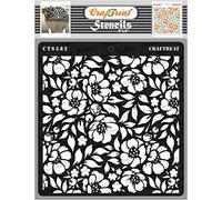 CrafTreat Plantillas de flores reutilizables para pintar sobre madera, pared y azulejos - Fondo de anémona - 6.0 x 6.0 in - Plantillas de arte y manualidades para pintar flores