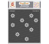 CrafTreat Plantillas de flores reutilizables para pintar sobre madera, pared y azulejos - Plantilla de flores reversible - 6.0 x 6.0 in - Plantillas de flores para manualidades y arte