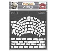 CrafTreat Plantillas de ladrillo reutilizables para pintar pisos y azulejos - Ladrillos elegantes de 6.0 x 6.0 in - Plantillas para álbumes de recortes - Plantillas de pared grandes
