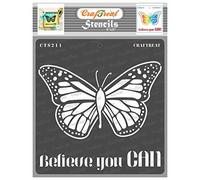 CrafTreat Plantillas de mariposas reutilizables para pintar sobre madera, pared y azulejos - Believe You Can - 6.0 x 6.0 in - Plantillas de arte y manualidades - Plantilla de mariposa