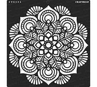 CrafTreat Plantillas de pared de mandala reutilizables para pintar patrones grandes - 12.0 x 12.0 in - Arte y manualidades DIY - Plantilla de mandala indio de 12.0 x 12.0 in - Plantilla de mandala