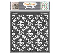 CrafTreat Plantillas de pared reutilizables de damasco para pintar patrones grandes - Ikat Damasco - 12.0 x 12.0 in - Plantillas de arte y manualidades - Plantillas de damasco para pintar patrones