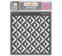 CrafTreat Plantillas de patrones reutilizables para pintar sobre madera, papel, tela y piso - Plantilla de patrón 3D cuadrado - 6 x 6 pulgadas - Plantillas de arte y manualidades para pintar
