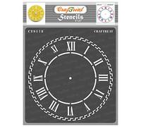 CrafTreat Plantillas de reloj reutilizables para pintar sobre madera, pared y azulejos - Reloj de números romanos - 6.0 x 6.0 in - Plantillas de arte y manualidades - Plantilla de esfera de reloj