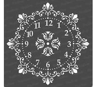 CrafTreat Plantillas de reloj reutilizables para pintar sobre madera, pared y azulejos - Reloj decorado - 6.0 x 6.0 in - Plantillas de arte y manualidades - Plantilla de esfera de reloj