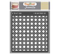 CrafTreat Plantillas geométricas reutilizables - Trenza de caña (6 x 6 pulgadas) Plantillas de malla DIY Plantillas para pintar sobre madera, ropa, muebles de pared, decoración del hogar