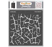 CrafTreat Plantillas reutilizables con patrón craquelado para pintar - Cocodrilo craquelado - 12.0 x 12.0 in - Plantillas para manualidades y manualidades - Plantillas de textura