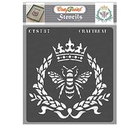 CrafTreat Plantillas reutilizables de abeja para pintar - Queen Bee (6 x 6 pulgadas) Plantillas de bricolaje para pintar sobre madera, ropa, pared, muebles, decoración del hogar