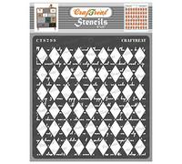 CrafTreat Plantillas reutilizables de Arlequín para pintar sobre madera, pared y azulejos - Fuente Arlequín - 6.0 x 6.0 in - Plantillas de arte y manualidades - Plantilla grande de Arlequín