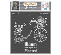 CrafTreat Plantillas reutilizables de bicicleta para pintar - Plantas con flores - 6x6 pulgadas - Plantillas de arte y manualidades para decoración del hogar - Plantilla de flores