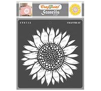 CrafTreat Plantillas reutilizables de girasol para pintar - Vintage - Plantilla de girasol - 6.0 x 6.0 in - Plantillas de flores para pintar sobre lienzo - Plantillas de flores para pintar