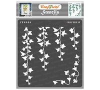 CrafTreat Plantillas reutilizables de hiedra para pintar sobre madera, lienzo, papel, tela y azulejos - Hiedra colgante - 6.0 x 6.0 in - Arte y manualidades - Plantillas de hojas y naturaleza