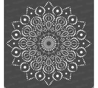 CrafTreat Plantillas reutilizables de mandala de puntos para pintar pisos, paredes y azulejos - Mandala de puntos de pavo real - 12 x 12 pulgadas - Plantillas de arte y manualidades DIY Mandala grande