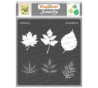 CrafTreat Plantillas reutilizables para pintar sobre madera, pared y azulejos - Hojas - 6.0 x 6.0 in - Plantillas de arte y manualidades para pintar hojas - Plantilla para hojas