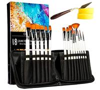 Crafts 4 ALL 18 Juego de Pinceles Profesionales Pintura, Brocha Redonda, de Punta, Detalle, Pelo de Nailon, Pincel Acrílico, Artista Acrílico, Pincel para Pintura Acrílica, Acuarela y Óleo
