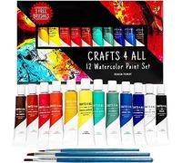 Crafts 4 ALL Juego de 12 Pinturas de Acuarela Para Artistas, Estudiantes y Principiantes. Perfecto Para Pintar Paisajes y Retratos Sobre Lienzo