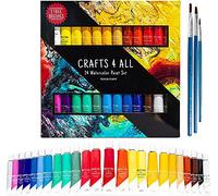 Crafts 4 ALL Juego de 24 Pinturas de Acuarela Para Artistas, Estudiantes y Principiantes. Perfecto Para Pintar Paisajes y Retratos Sobre Lienzo